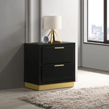 Caraway Black 2-drawer Nightstand Bedside Table by Coaster at Eve Furniture