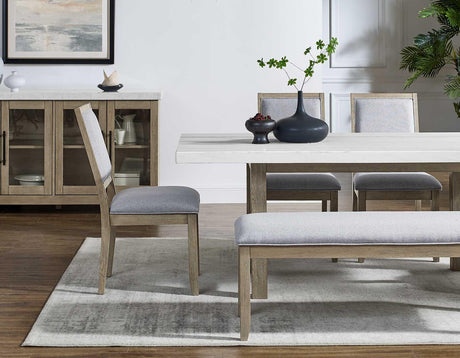 Carena Backless Dining Bench Gray by Steve Silver at Eve Furniture