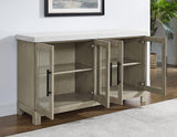 Carena White Marble Top Sideboard with Touch Lighting by Steve Silver at Eve Furniture
