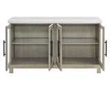 Carena White Marble Top Sideboard with Touch Lighting by Steve Silver at Eve Furniture