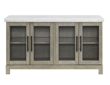 Carena White Marble Top Sideboard with Touch Lighting by Steve Silver at Eve Furniture