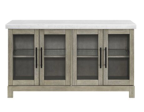 Carena White Marble Top Sideboard with Touch Lighting by Steve Silver at Eve Furniture