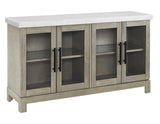 Carena White Marble Top Sideboard with Touch Lighting by Steve Silver at Eve Furniture