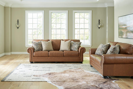 Carianna Caramel Leather Living Room Set by Ashley at Eve Furniture