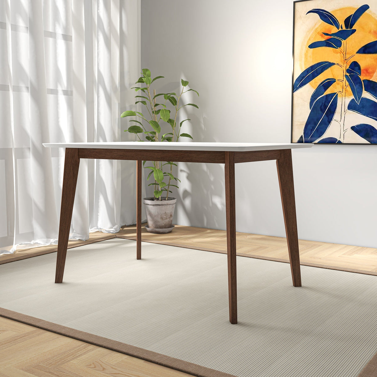 Carlos White Small Dining Table by Ashcroft Imports at Eve Furniture