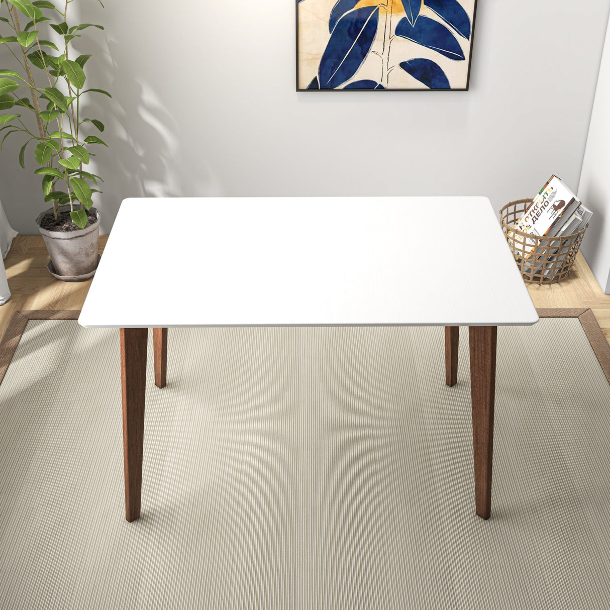 Carlos White Small Dining Table by Ashcroft Imports at Eve Furniture