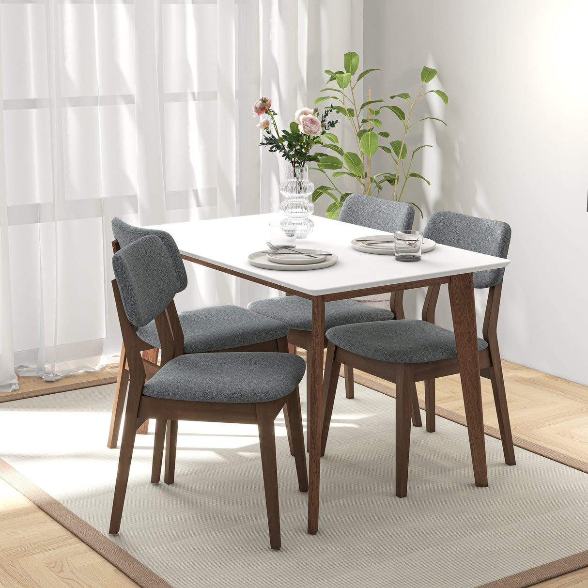 Carlos White Small Dining Table by Ashcroft Imports at Eve Furniture
