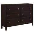Carlton Cappuccino 6-Drawer Rectangular Dresser by Coaster at Eve Furniture