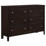 Carlton Cappuccino 6-Drawer Rectangular Dresser by Coaster at Eve Furniture