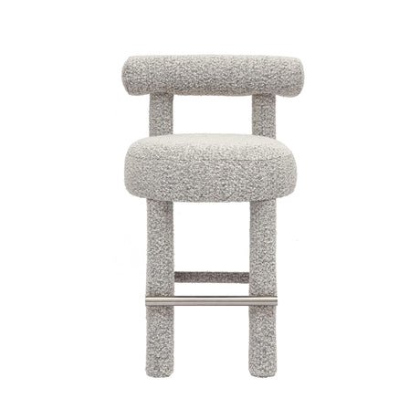 Carmel Black & White Performance Boucle Counter Stool by TOV Furniture at Eve Furniture