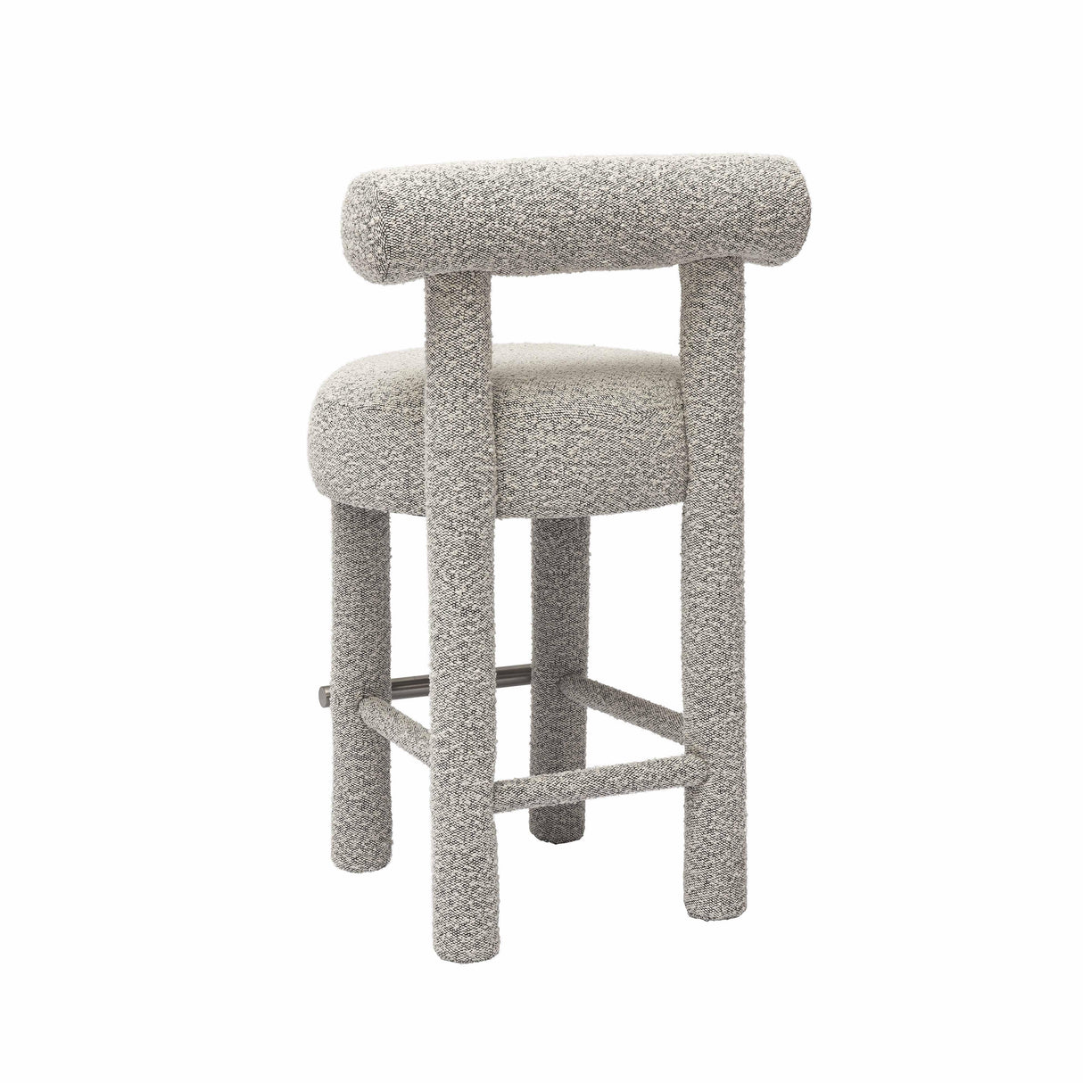 Carmel Black & White Performance Boucle Counter Stool by TOV Furniture at Eve Furniture