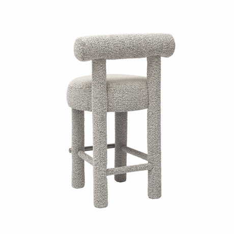 Carmel Black & White Performance Boucle Counter Stool by TOV Furniture at Eve Furniture