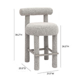 Carmel Black & White Performance Boucle Counter Stool by TOV Furniture at Eve Furniture