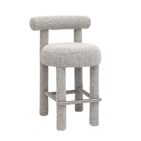 Carmel Black & White Performance Boucle Counter Stool by TOV Furniture at Eve Furniture