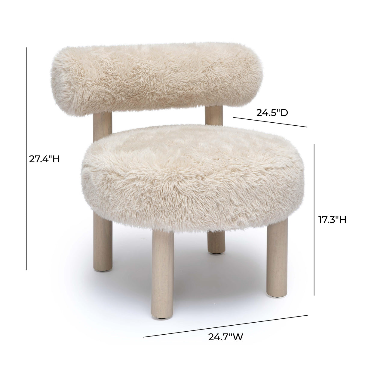 Carmel Vegan Shearling Accent Chair by TOV Furniture at Eve Furniture