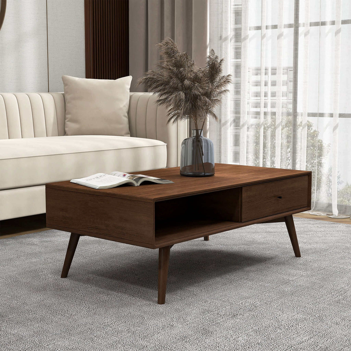 Caroline Walnut Coffee Table by Ashcroft Imports at Eve Furniture
