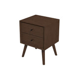 Caroline Walnut Night Stand 2-Drawer by Ashcroft Imports at Eve Furniture