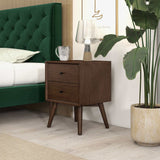 Caroline Walnut Night Stand 2-Drawer by Ashcroft Imports at Eve Furniture