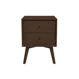 Caroline Walnut Night Stand 2-Drawer by Ashcroft Imports at Eve Furniture