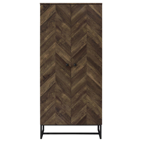 Carolyn Rustic Oak/Gunmetal 2-Door Accent Cabinet by Coaster at Eve Furniture