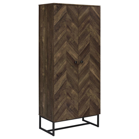 Carolyn Rustic Oak/Gunmetal 2-Door Accent Cabinet by Coaster at Eve Furniture