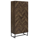 Carolyn Rustic Oak/Gunmetal 2-Door Accent Cabinet by Coaster at Eve Furniture