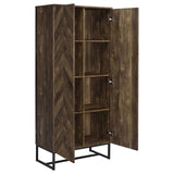 Carolyn Rustic Oak/Gunmetal 2-Door Accent Cabinet by Coaster at Eve Furniture