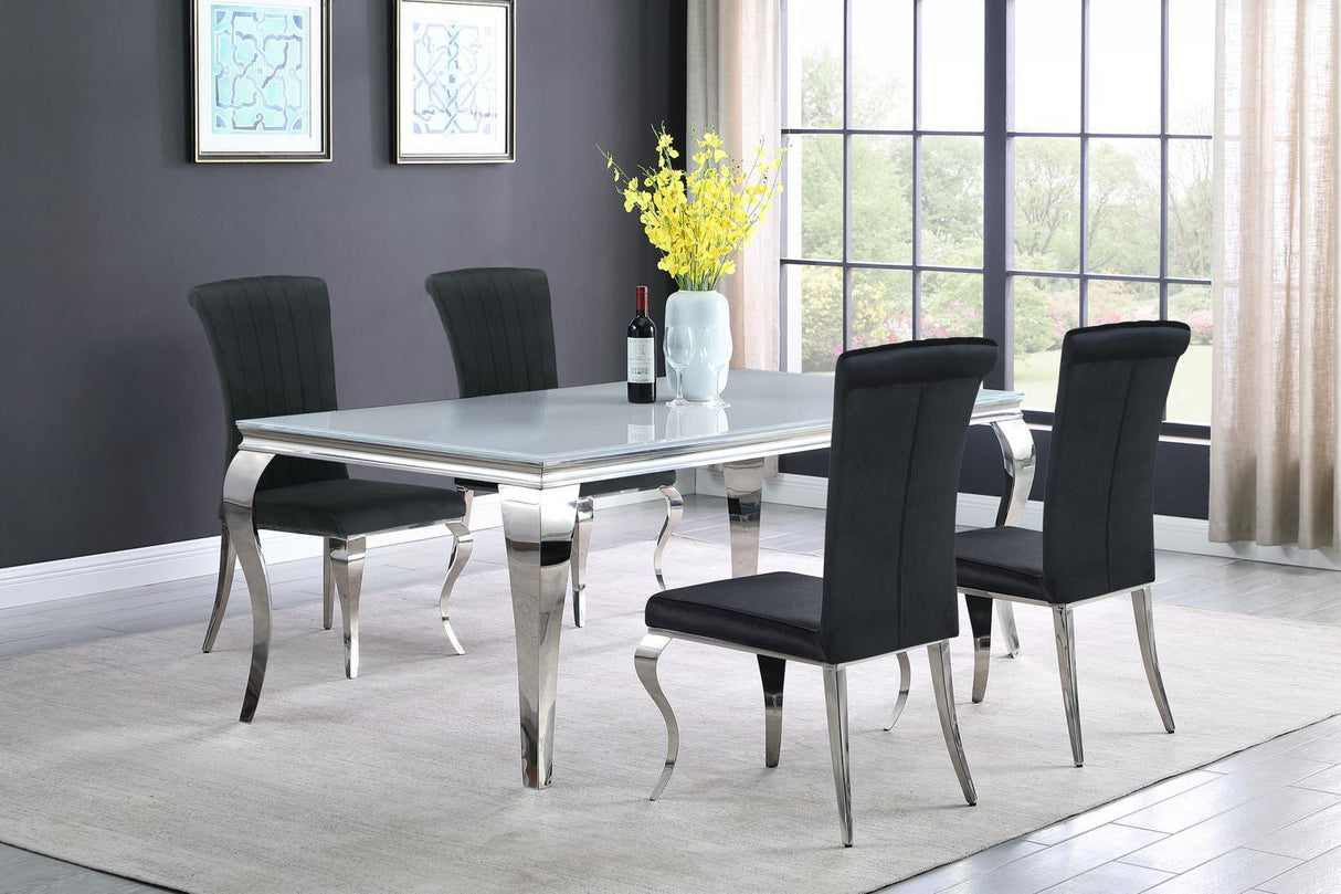 Carone Black/Chrome 5-Piece 81" Rectangular Dining Set by Coaster at Eve Furniture