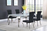 Carone Black/Chrome 5-Piece 81" Rectangular Dining Set by Coaster at Eve Furniture