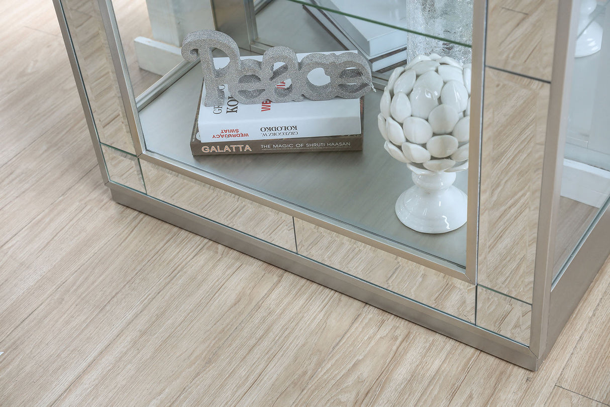 Carrollton Chrome Curio Cabinet by Furniture of America at Eve Furniture