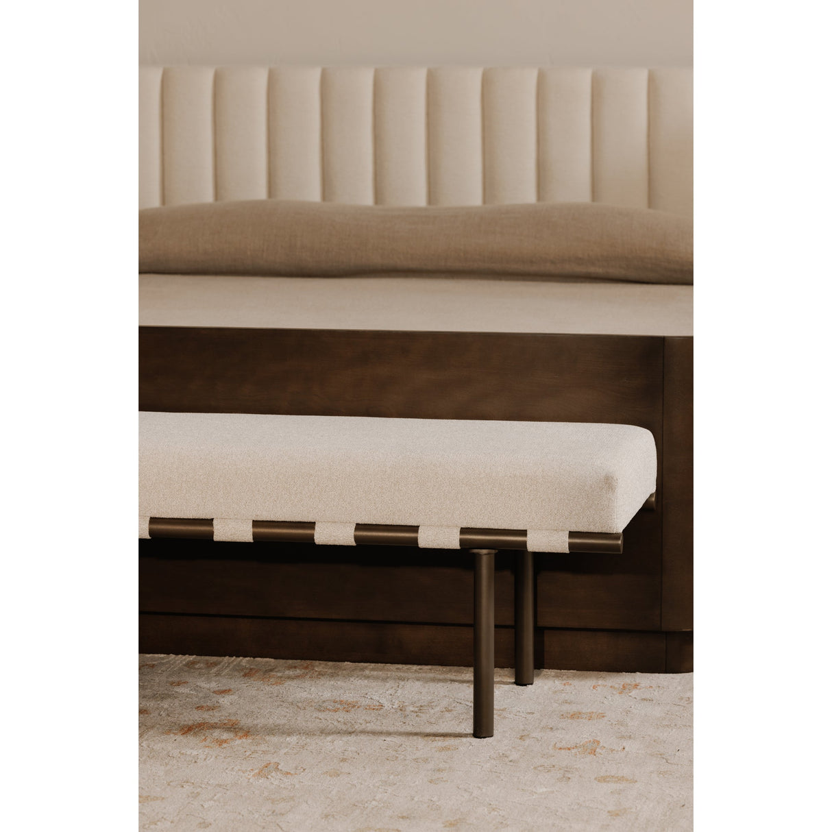 Carson Beige Dining Bench by Moe's Home at Eve Furniture