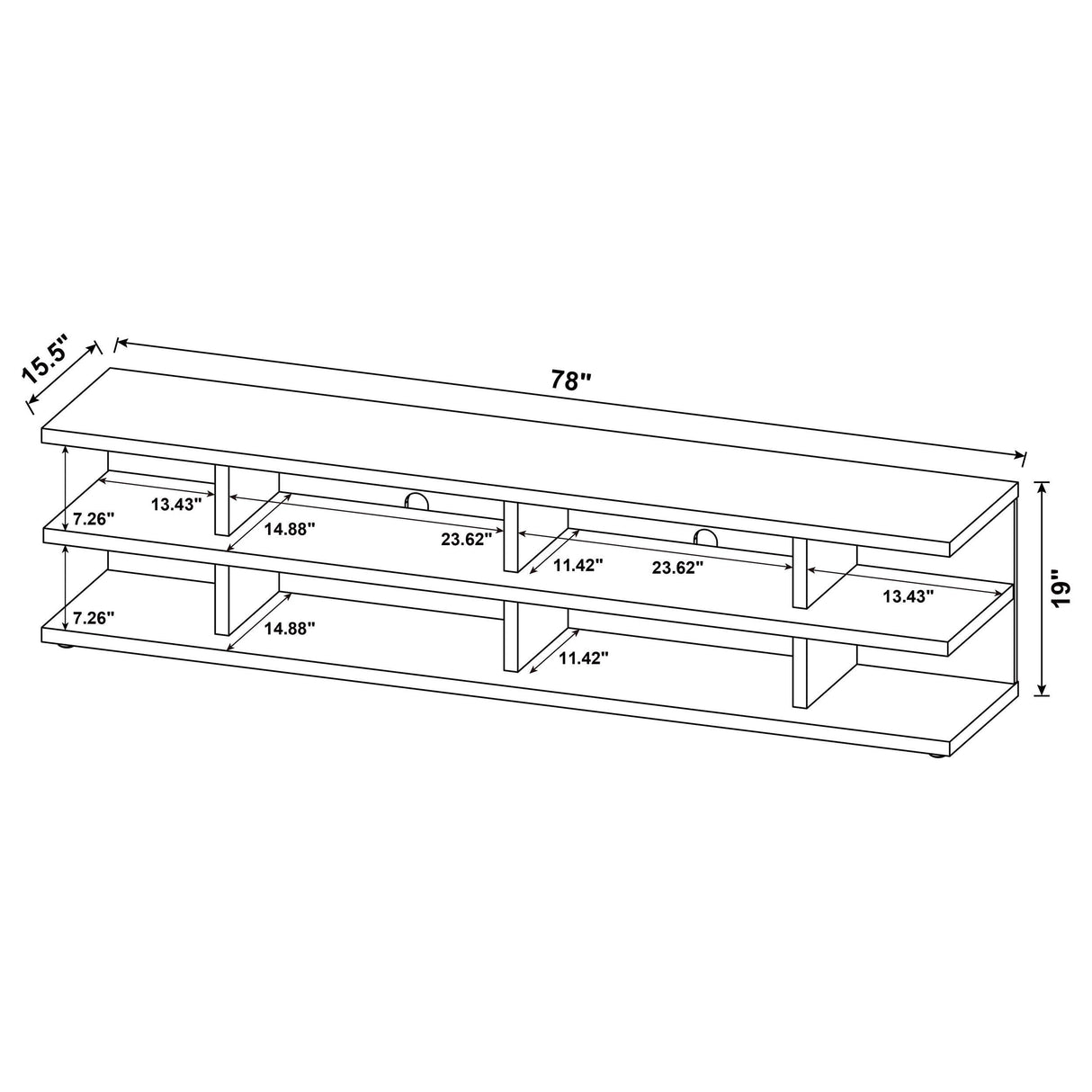 Cartmill Black 2-Tier TV Stand Media Console by Coaster at Eve Furniture