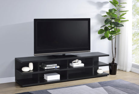 Cartmill Black 2-Tier TV Stand Media Console by Coaster at Eve Furniture