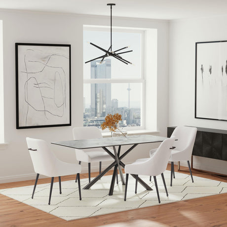 Carvell Black and Mirage White Sintered Stone Dining Table by Coaster at Eve Furniture