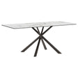 Carvell Black and Mirage White Sintered Stone Dining Table by Coaster at Eve Furniture