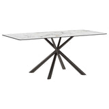 Carvell Black and Mirage White Sintered Stone Dining Table by Coaster at Eve Furniture