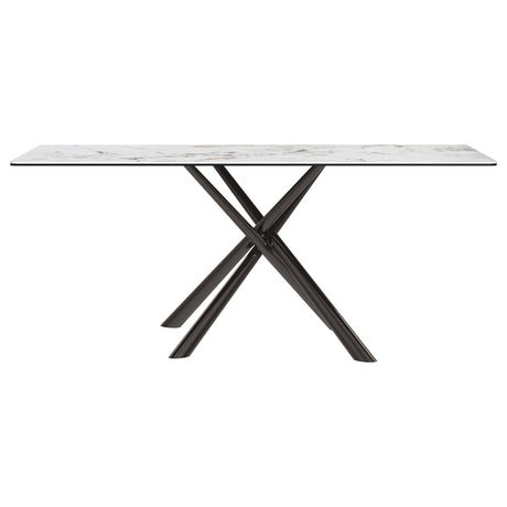 Carvell Black and Mirage White Sintered Stone Dining Table by Coaster at Eve Furniture