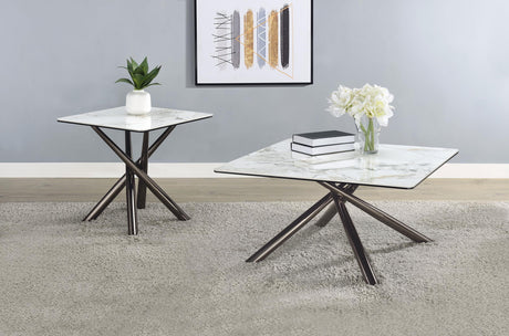 Carvell Mirage White Rectangular Sintered Stone Top Coffee Table by Coaster at Eve Furniture