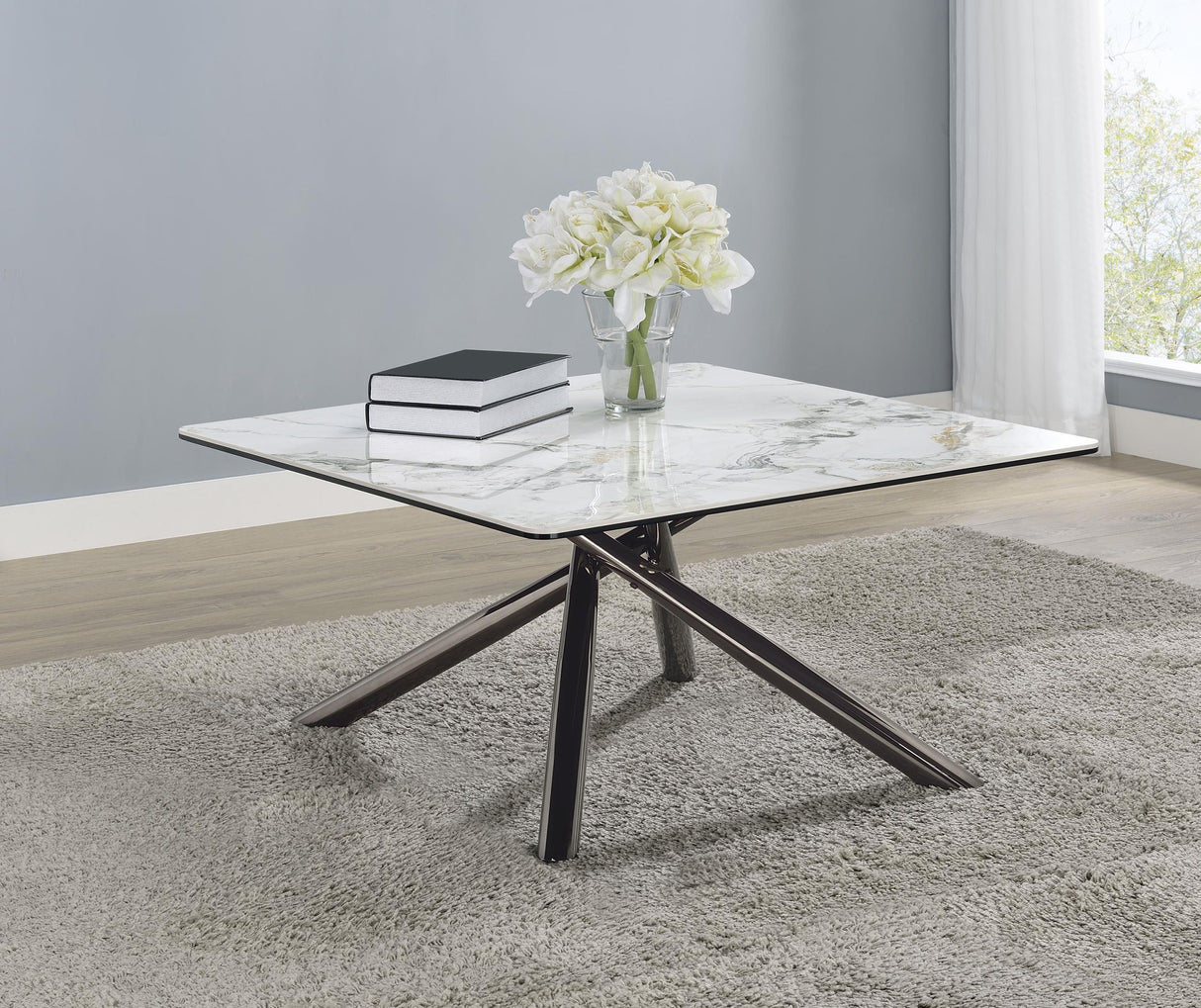 Carvell Mirage White Rectangular Sintered Stone Top Coffee Table by Coaster at Eve Furniture