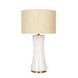 Cascade Glass Lamp Golden Base Off White Glass Table Lamp by Ashcroft Imports at Eve Furniture