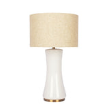 Cascade Glass Lamp Golden Base Off White Glass Table Lamp by Ashcroft Imports at Eve Furniture