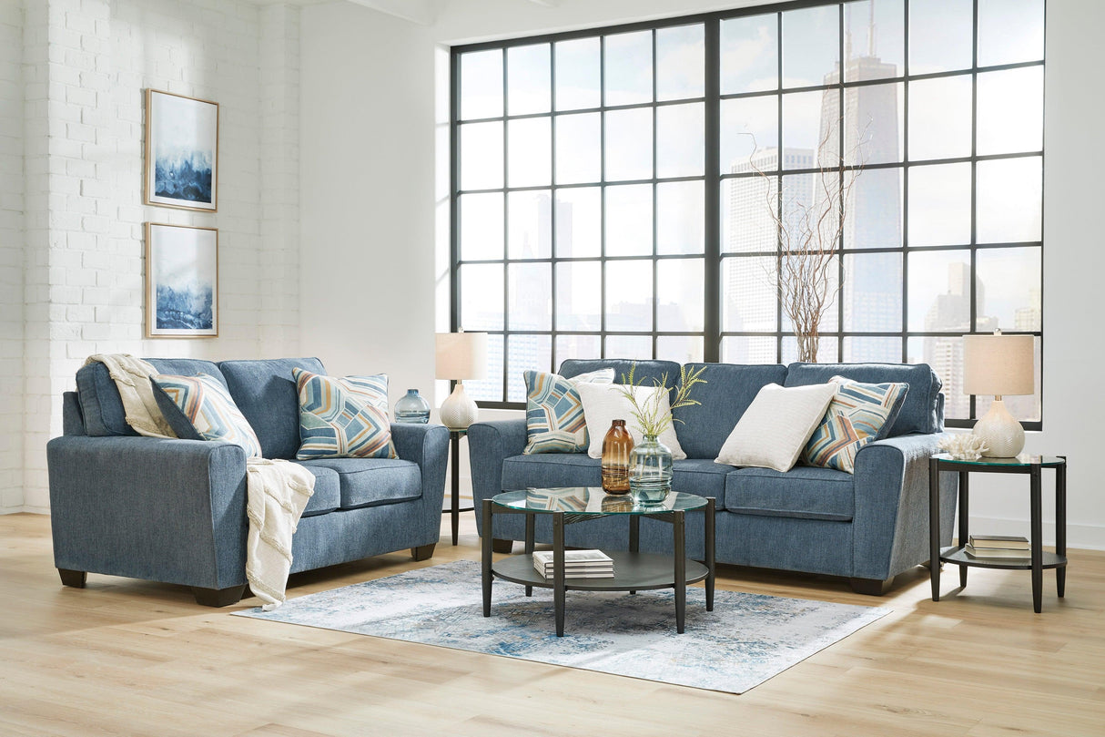 Cashton Blue Living Room Set by Ashley at Eve Furniture