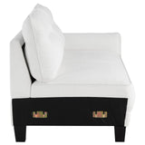 Caspian White and Black Upholstered Curved Arms Sectional Sofa by Coaster at Eve Furniture