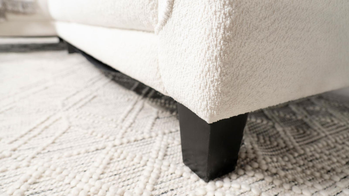 Caspian White and Black Upholstered Curved Arms Sectional Sofa by Coaster at Eve Furniture