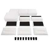 Caspian White and Black Upholstered Curved Arms Sectional Sofa by Coaster at Eve Furniture