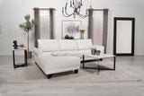 Caspian White and Black Upholstered Curved Arms Sectional Sofa by Coaster at Eve Furniture