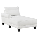Caspian White and Black Upholstered Curved Arms Sectional Sofa by Coaster at Eve Furniture