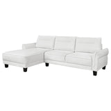 Caspian White and Black Upholstered Curved Arms Sectional Sofa by Coaster at Eve Furniture