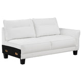 Caspian White and Black Upholstered Curved Arms Sectional Sofa by Coaster at Eve Furniture