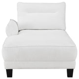 Caspian White and Black Upholstered Curved Arms Sectional Sofa by Coaster at Eve Furniture